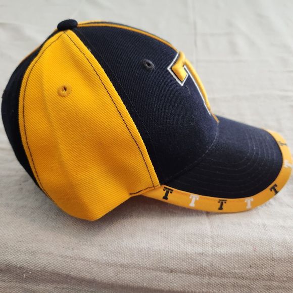 Tennessee Vols Cap Hat Strap Back Black Yellow Logo Football Mens OSFA Wool - Picture 3 of 11